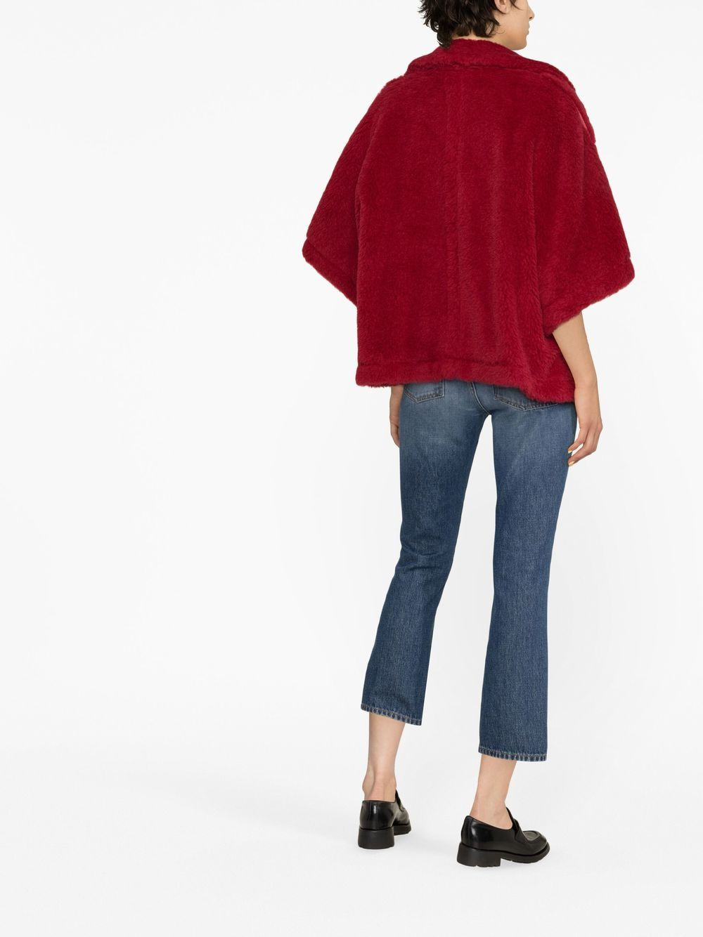 wide-sleeved faux-fur jacket - 3