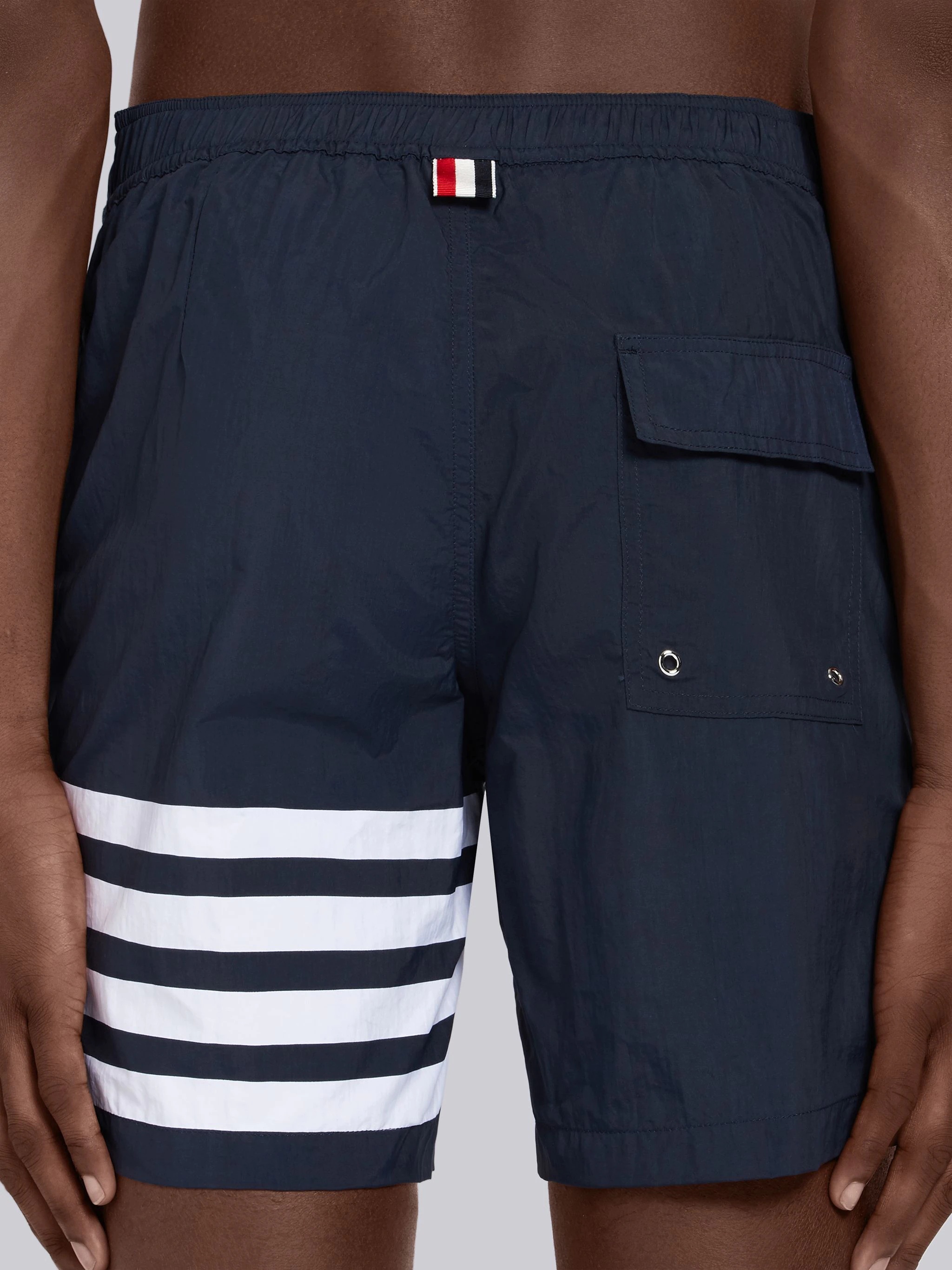 Navy Solid Tech 4-bar Swim Short - 6