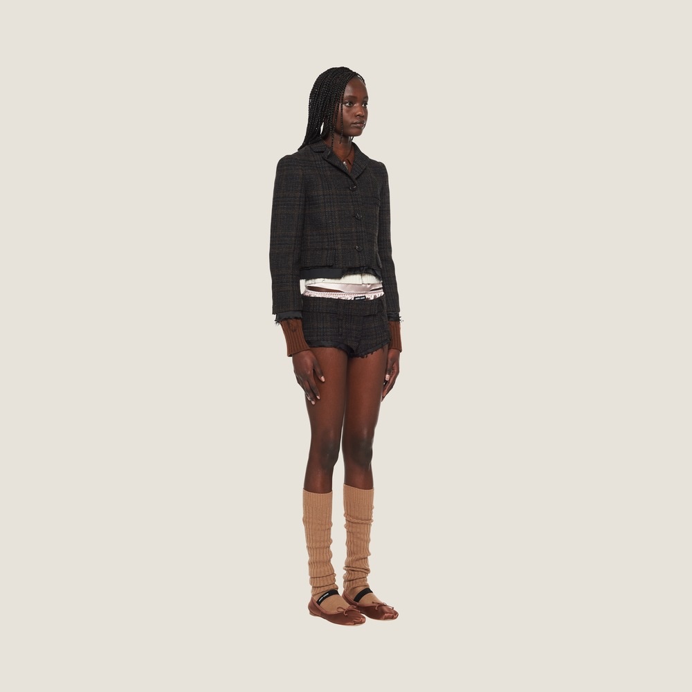 Plaid shorts with embroidered logo - 4