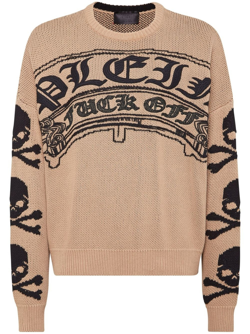 logo-embroidered crew-neck sweater 1