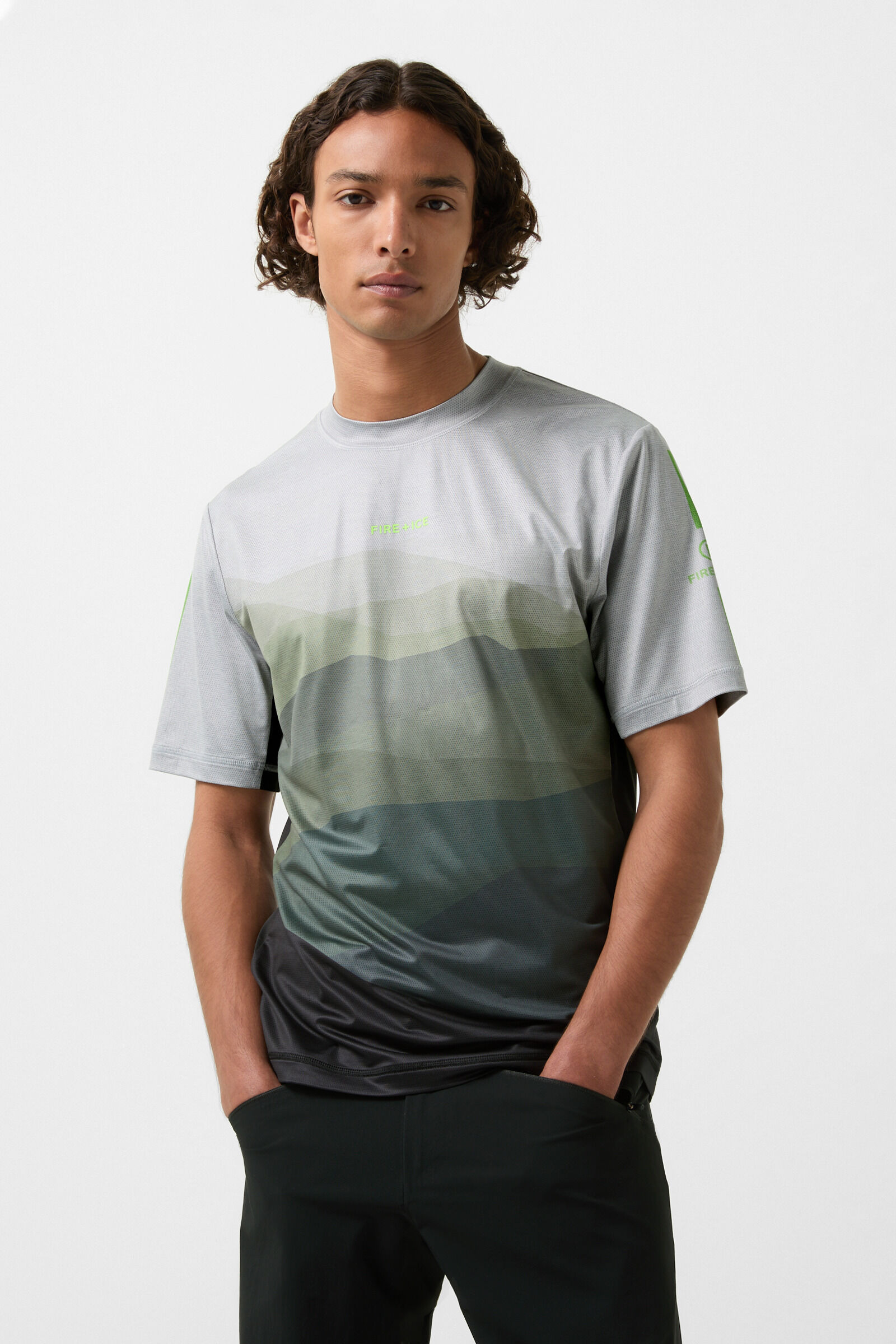 Balduin mesh shirt in Light gray/olive green - 2