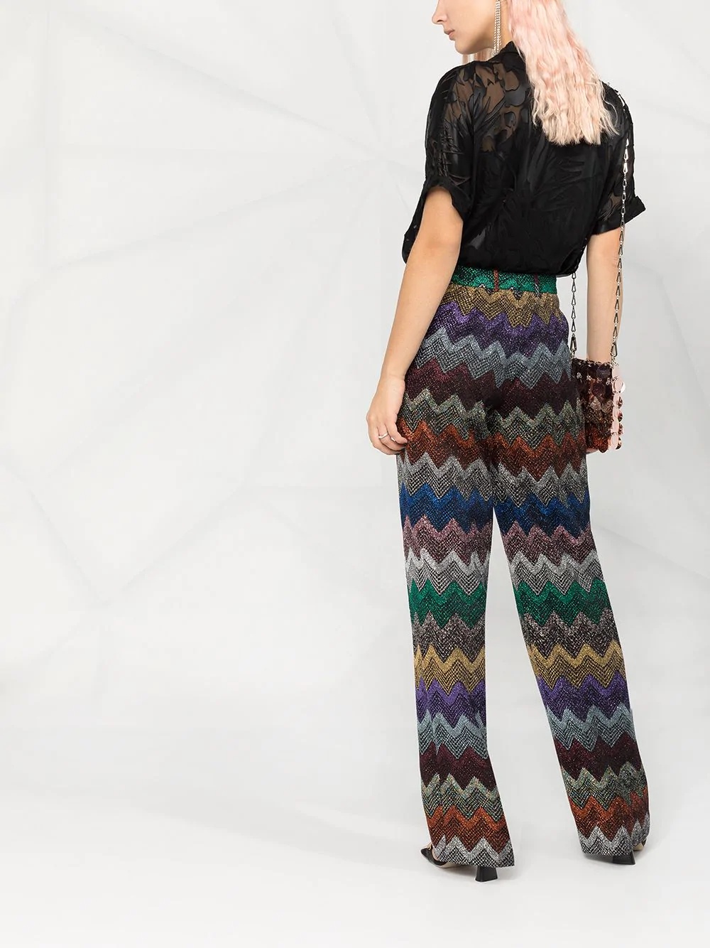 zigzag tailored trousers - 6