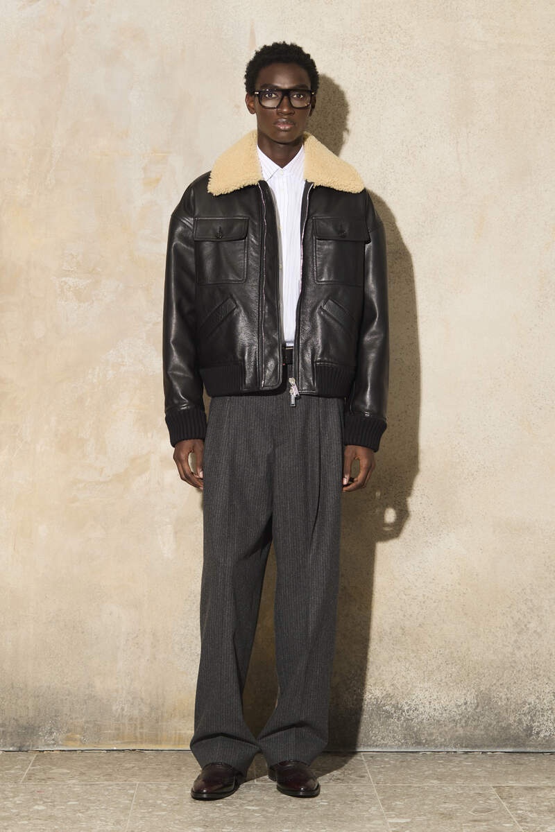 LEATHER AVIATOR BOMBERÂ - 6