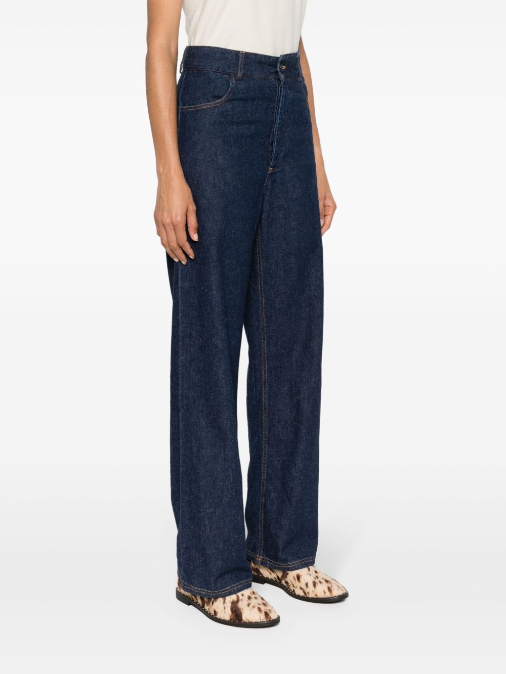 high-waisted straight-leg jeans - 3
