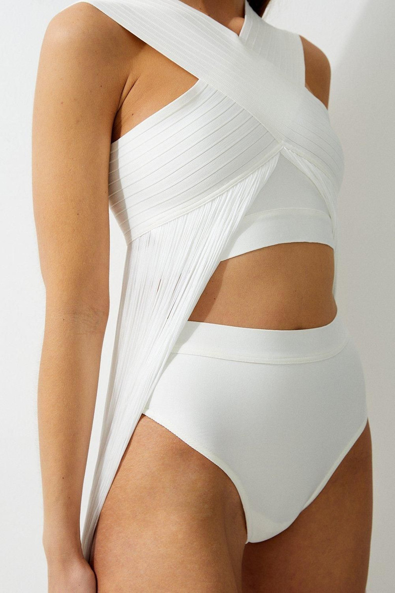 KAREN MILLEN High Waisted Bandage Bikini Bottoms outlook