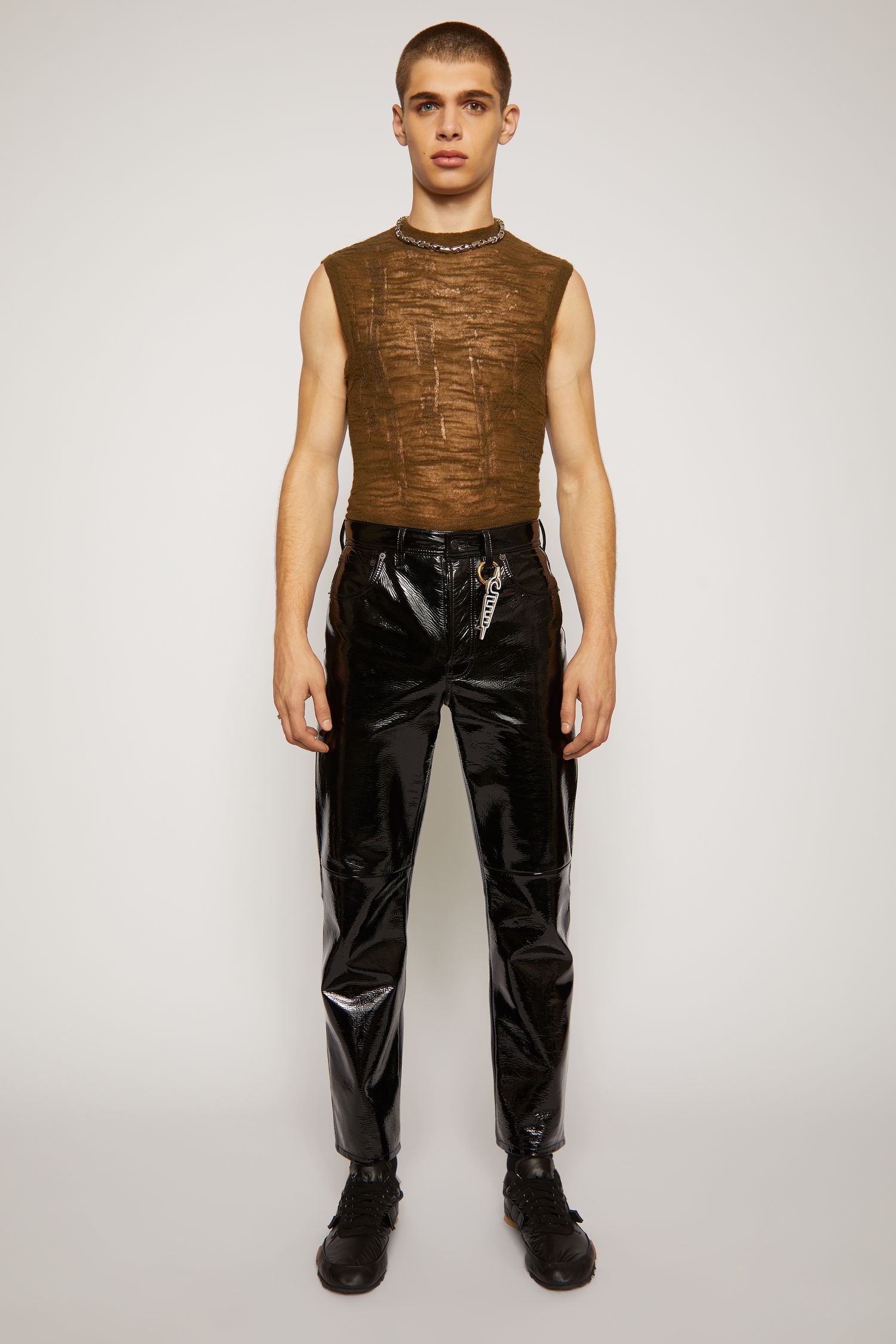 Patent leather trousers black - 2