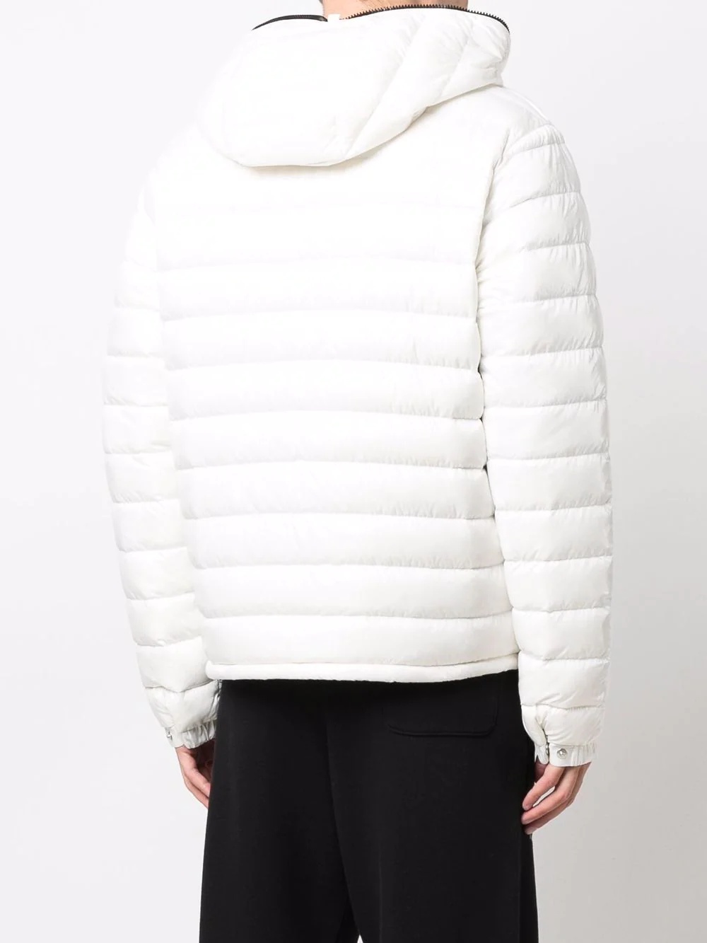 logo-patch feather-down puffer jacket - 4