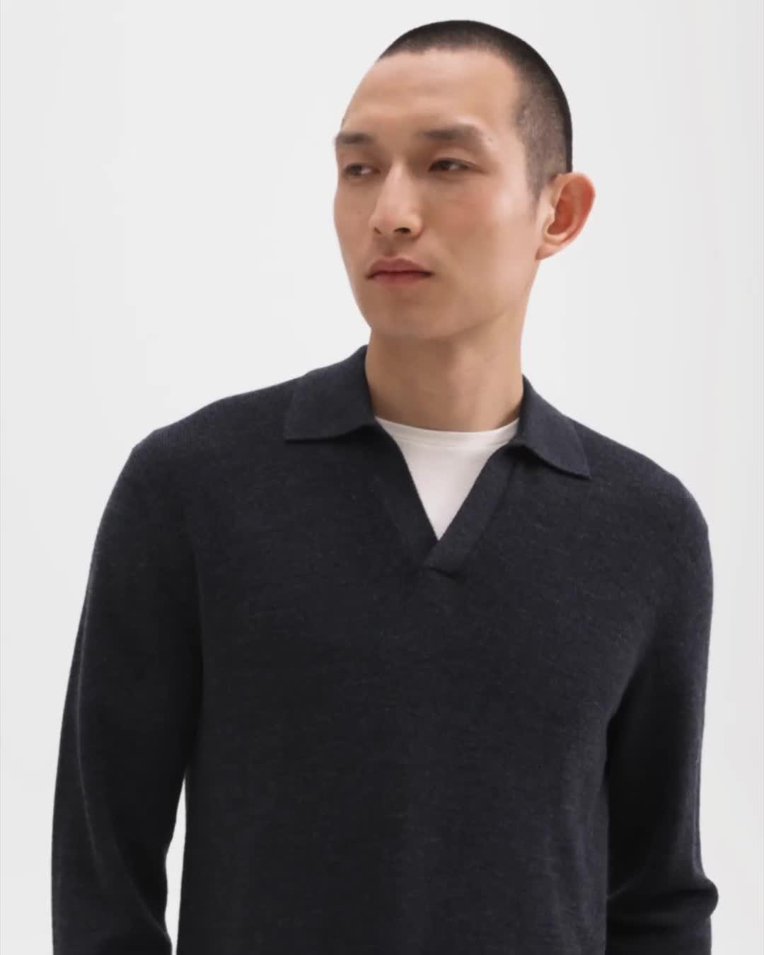 Johnny Collar Sweater in Merino Wool - 7