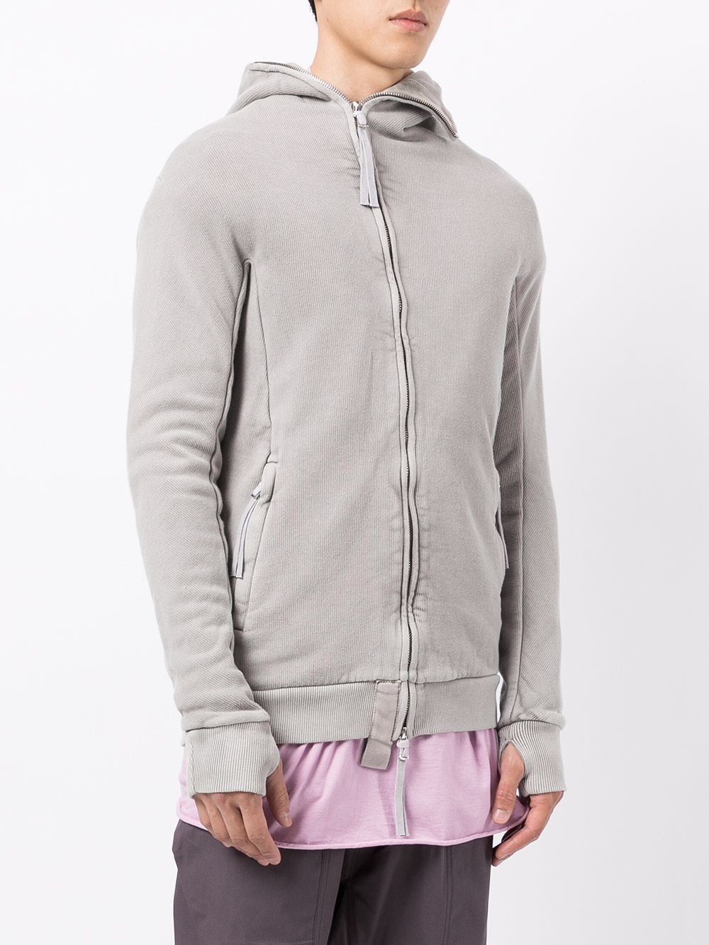 off-centre zipped hoodie - 3