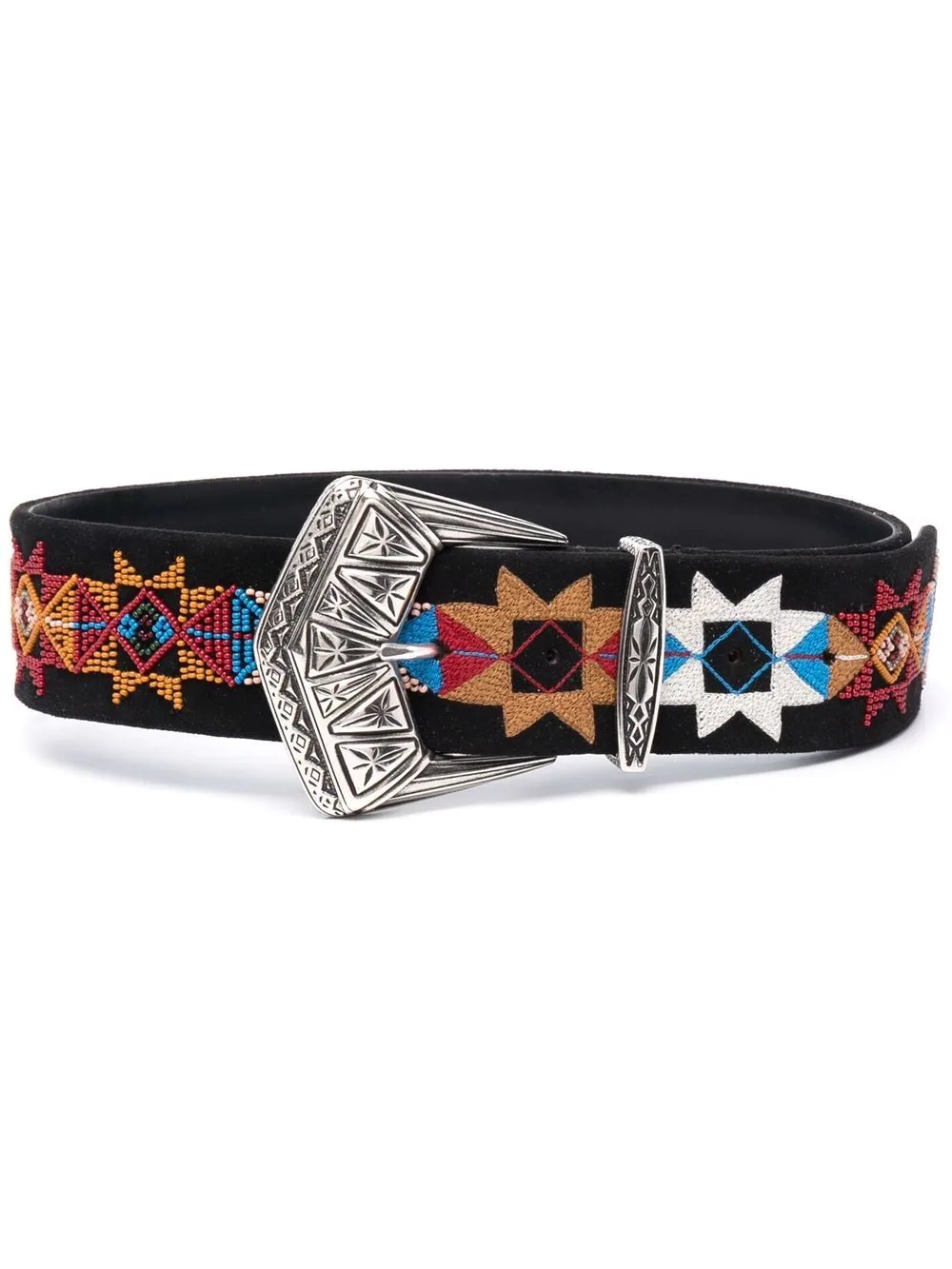 beaded leather belt - 1