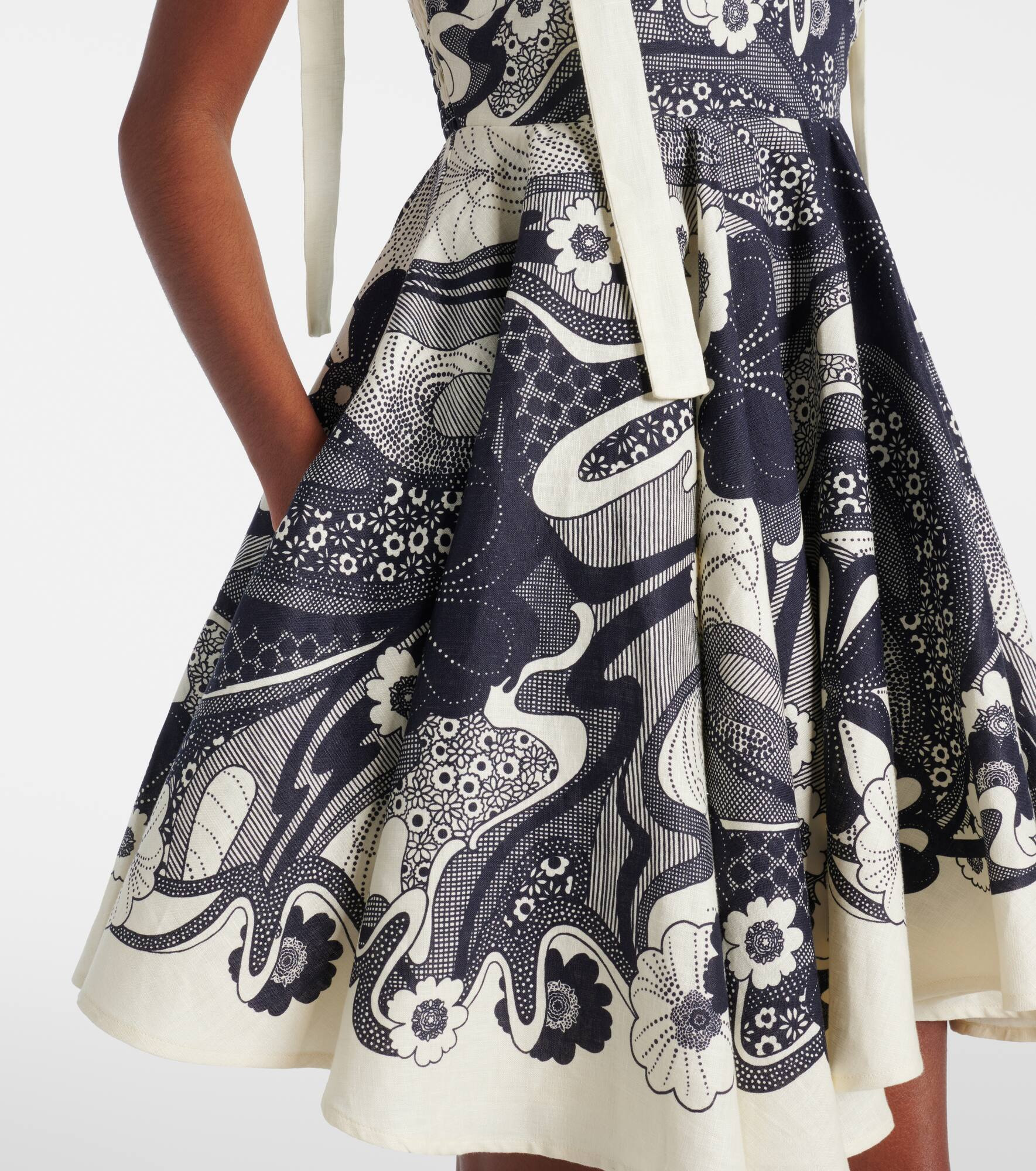 Mickey floral linen minidress - 5