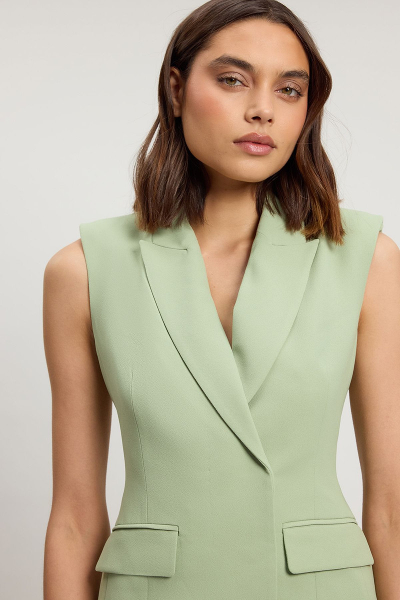 KAREN MILLEN Petite Tailored Crepe Asymmetric Pleat Wide Leg Jumpsuit outlook
