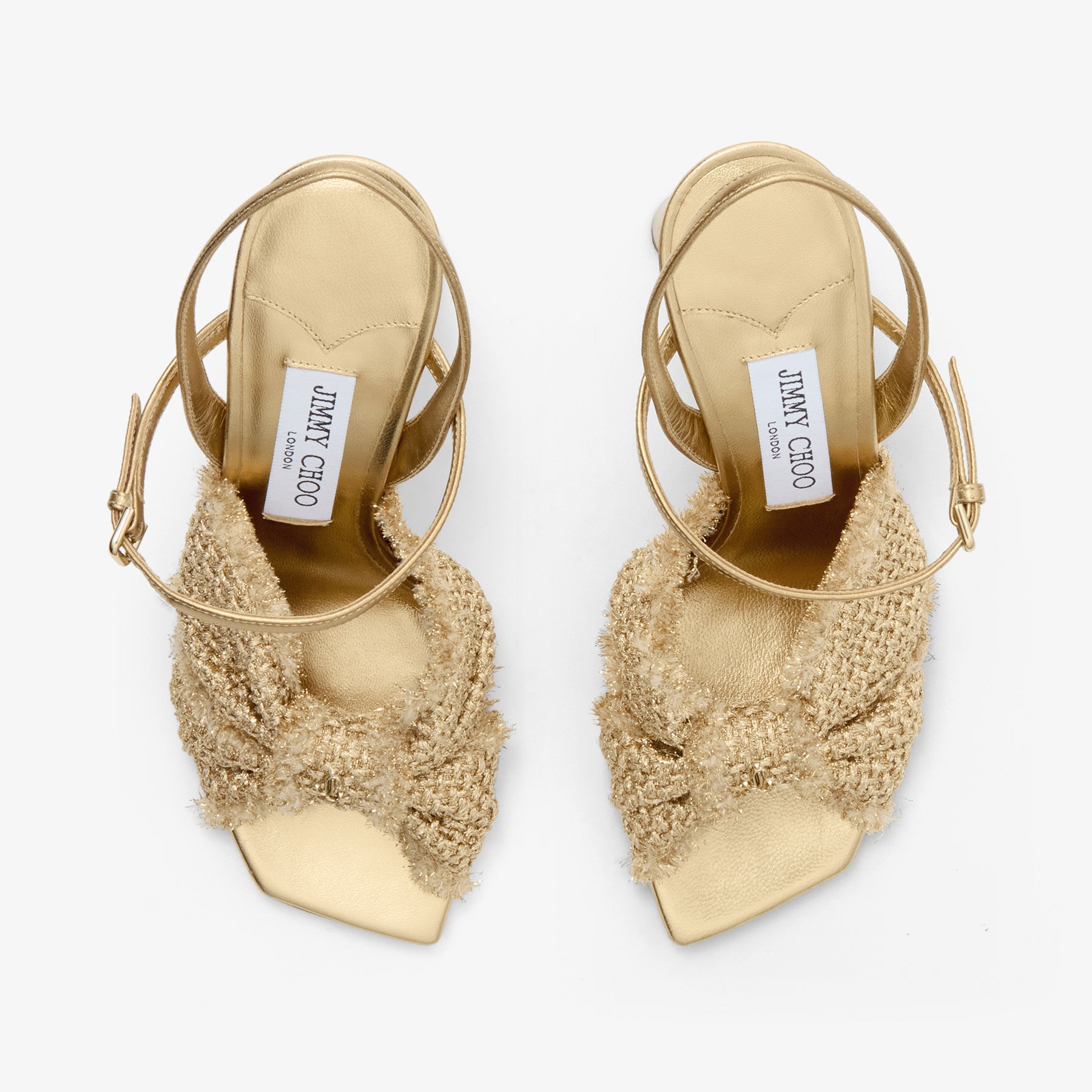Annika 95
Gold Woven Fabric & Nappa Leather Sandals - 4
