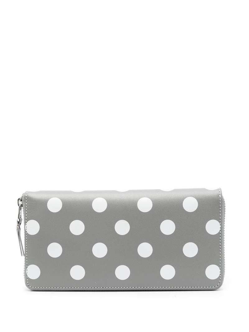 Comme Des Garçons polka dot zip wallet outlook