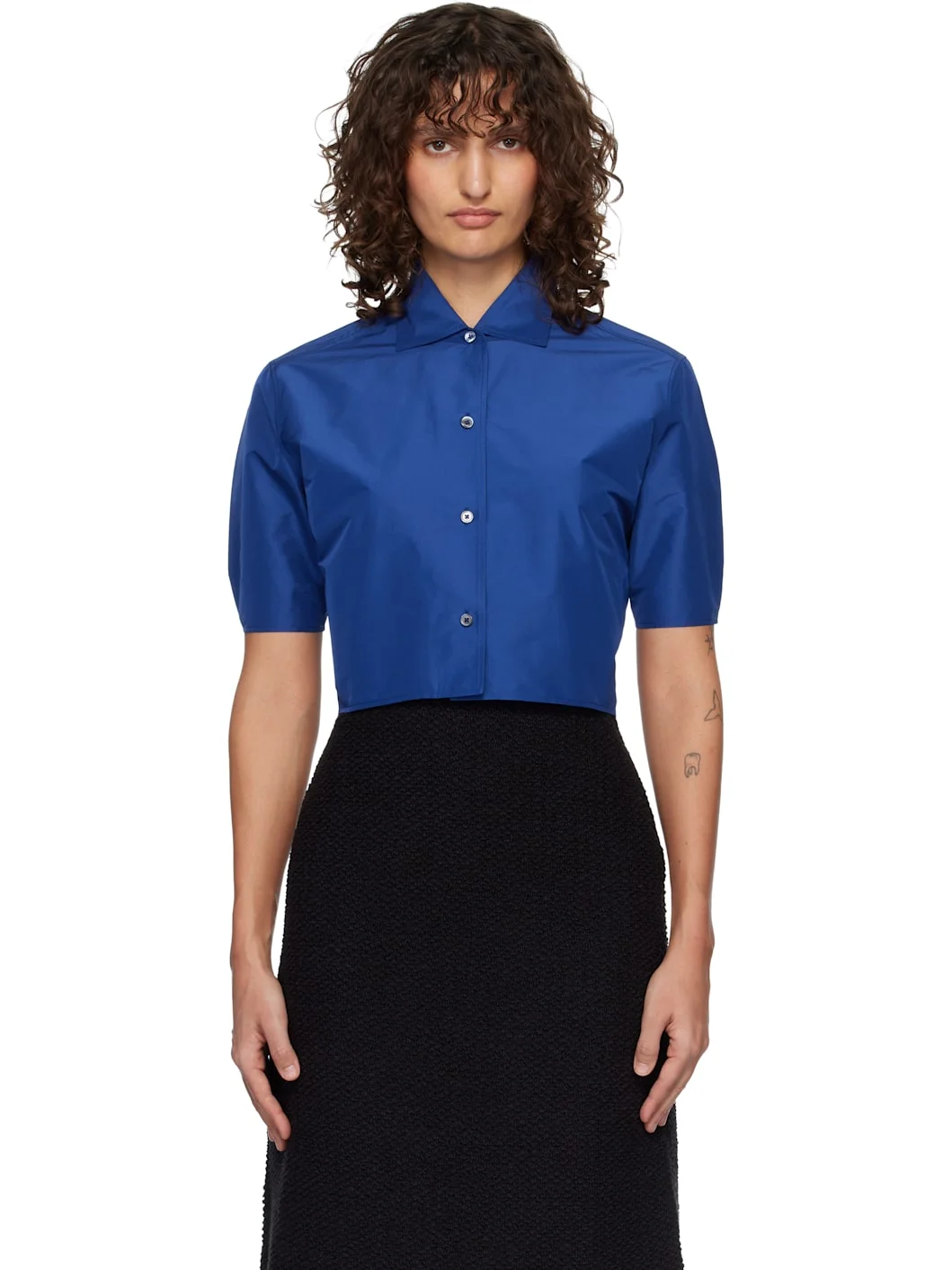 Blue Technical Faille Shirt - 1