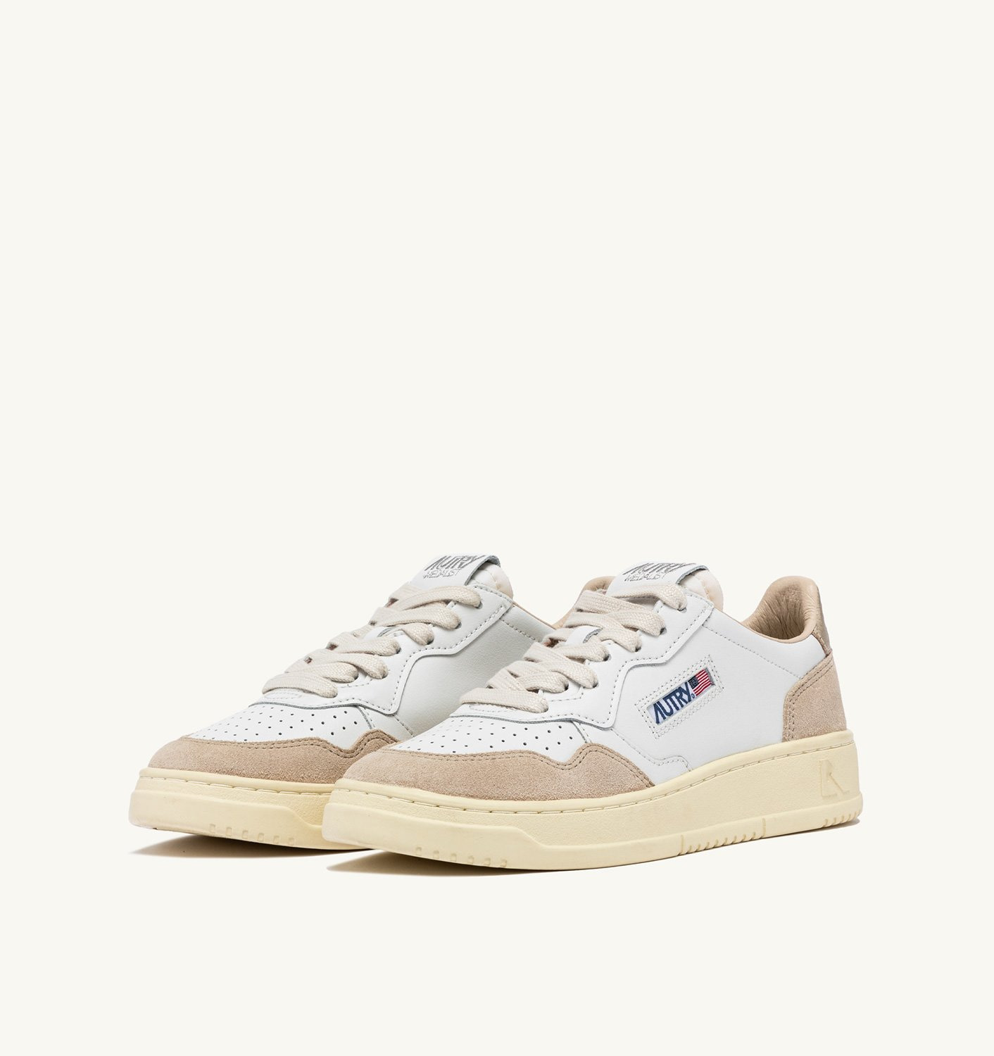MEDALIST LOW SNEAKERS IN WHITE AND GOLD LEATHER - 2