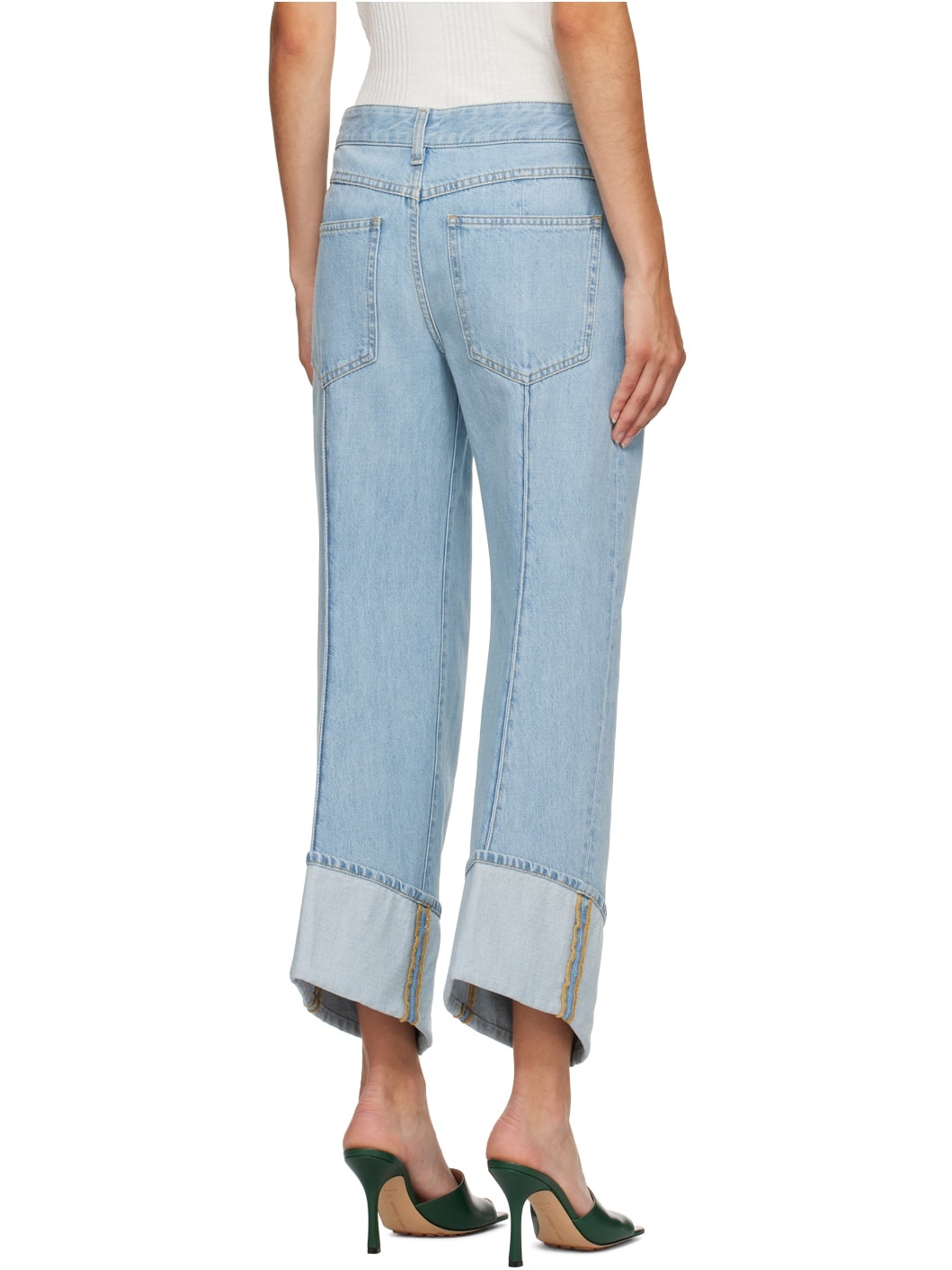 Blue Curved Shape Jeans - 3
