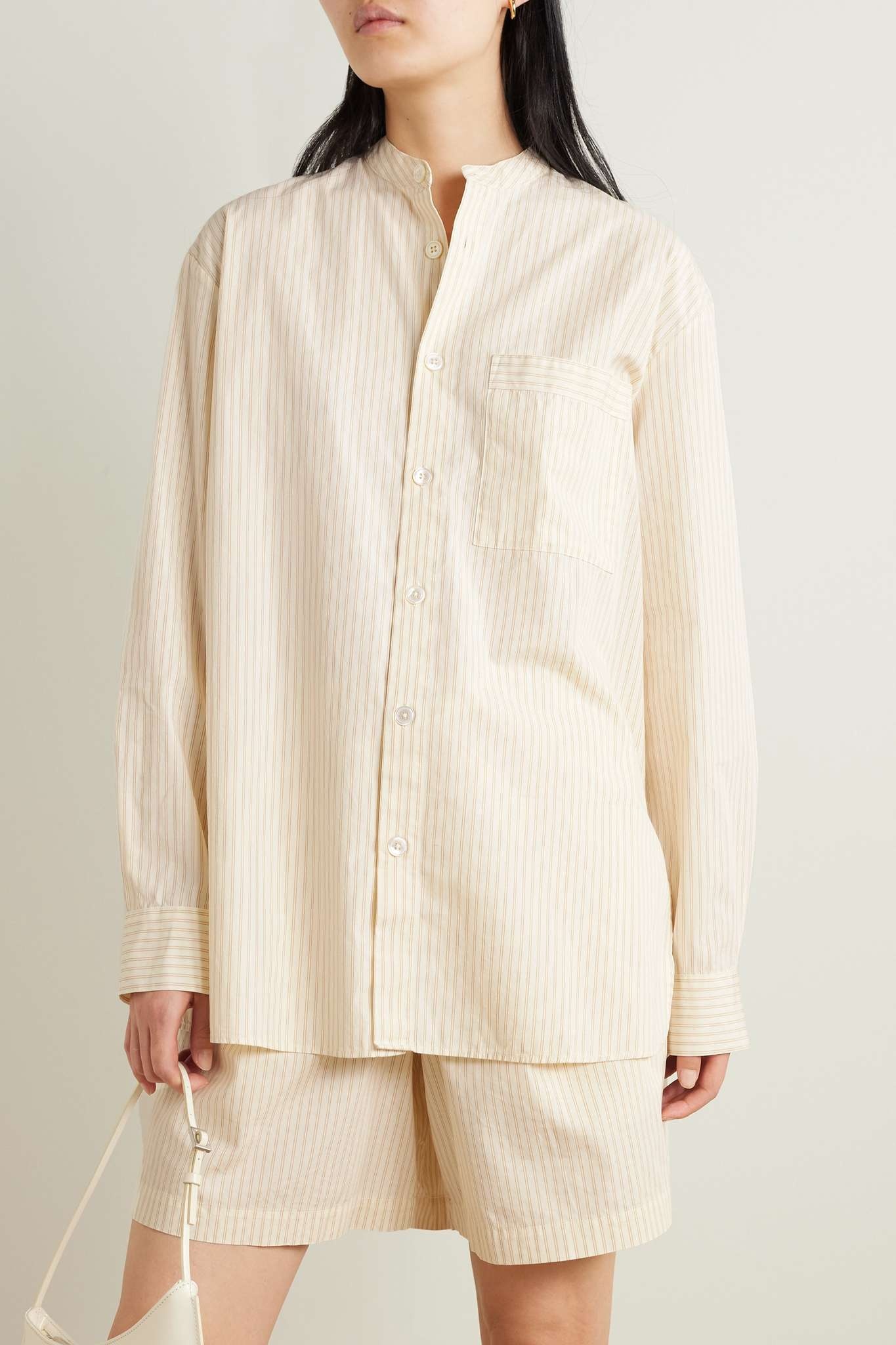 + TEKLA pinstriped organic cotton-voile shirt - 3