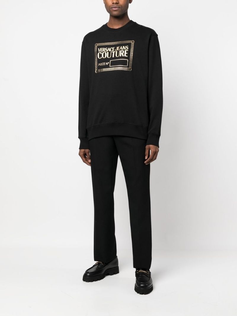 logo-print crew neck sweatshirt - 2