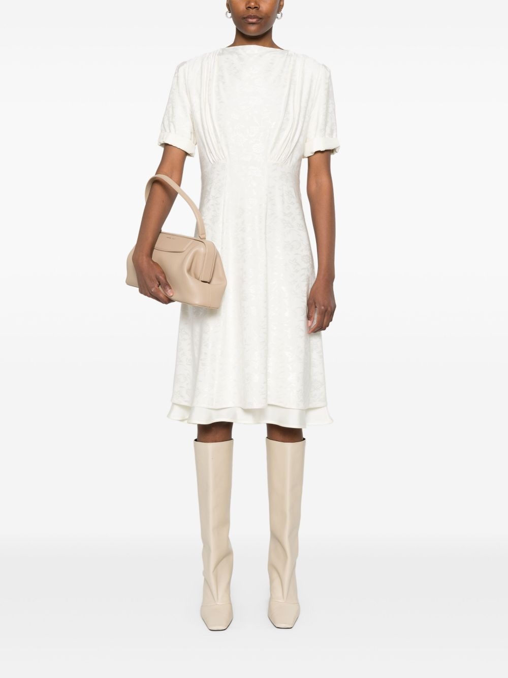 jacquard short-sleeve dress - 2