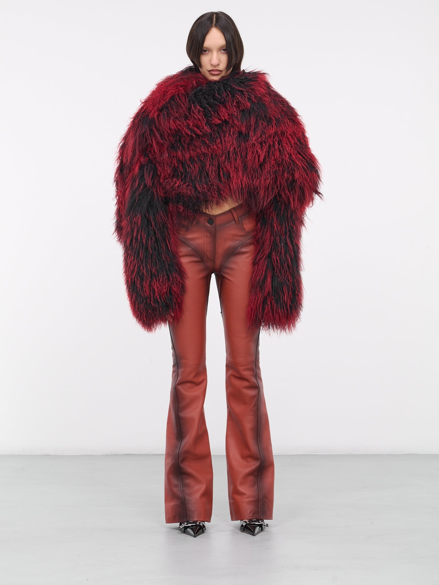 Leather Bootcut Trousers - 6