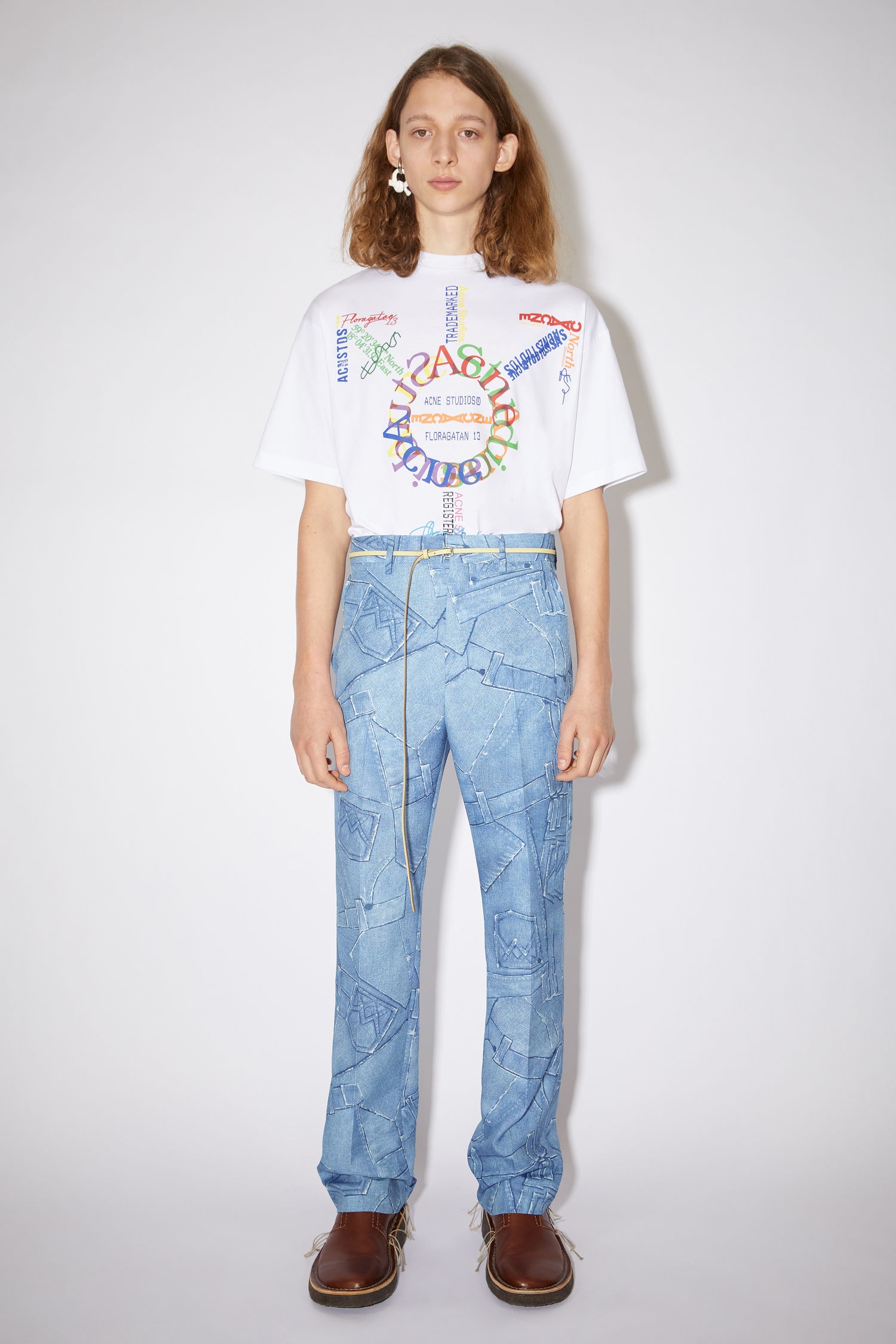 Denim print trousers - Indigo blue - 2