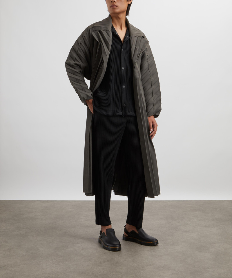 ISSEY MIYAKE Charcoal EDGE Trench Coat outlook