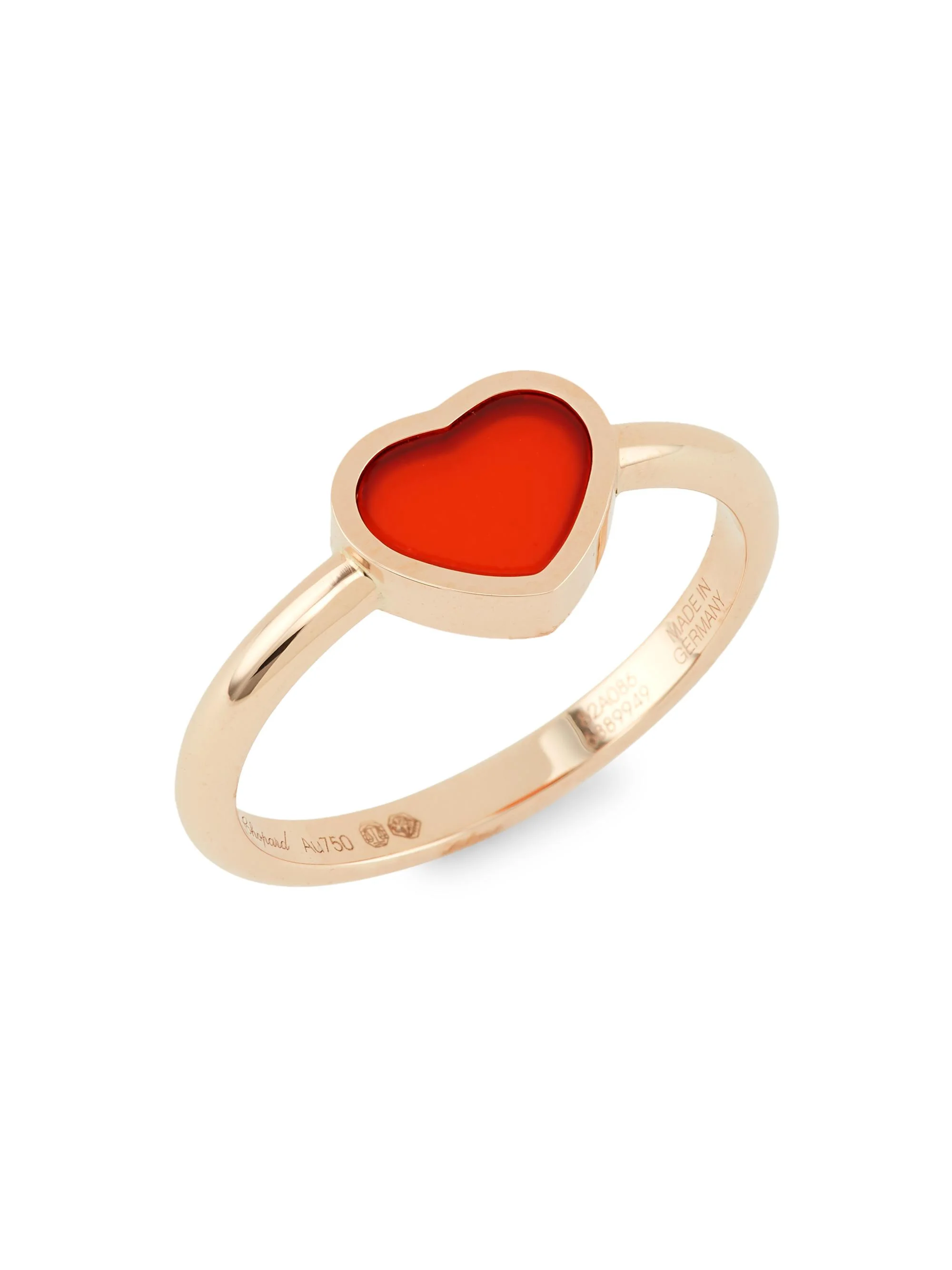 Women's My Happy Hearts 18K Rose Gold & Carnelian Ring - 1