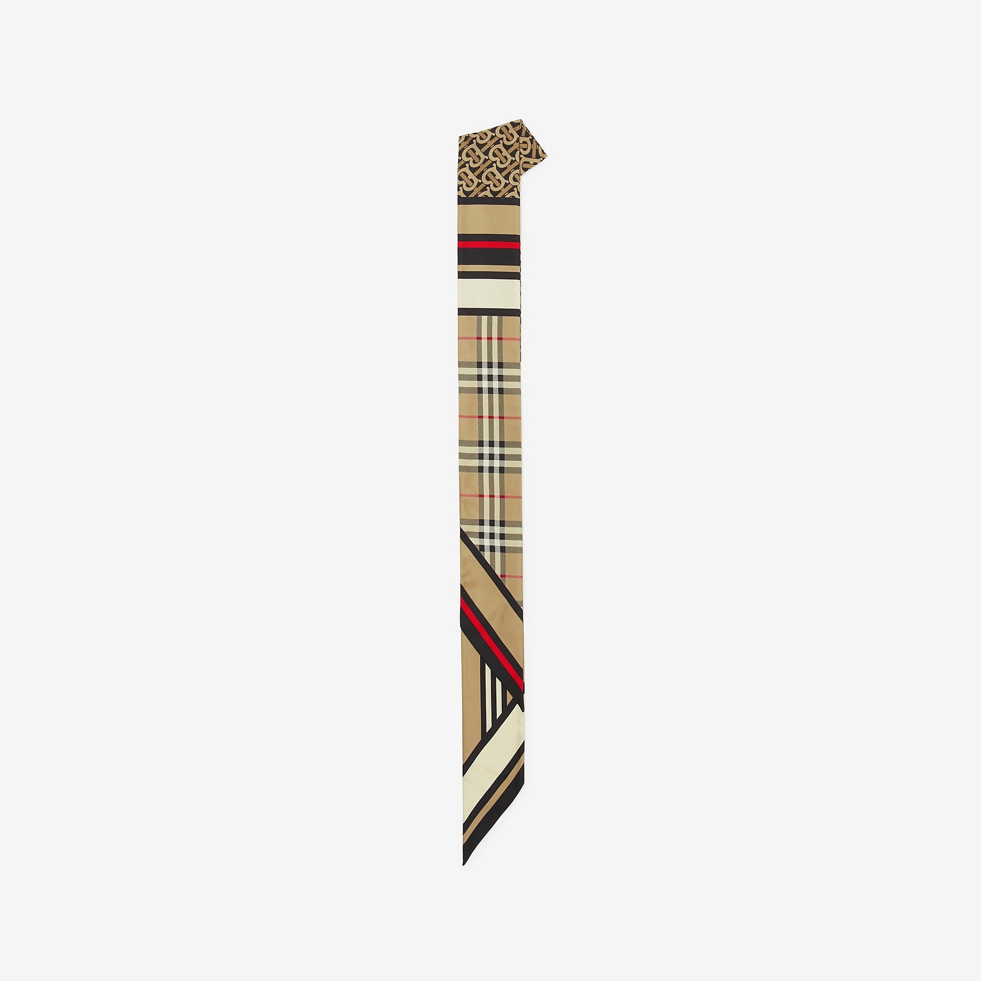 Montage Print Silk Skinny Scarf - 3