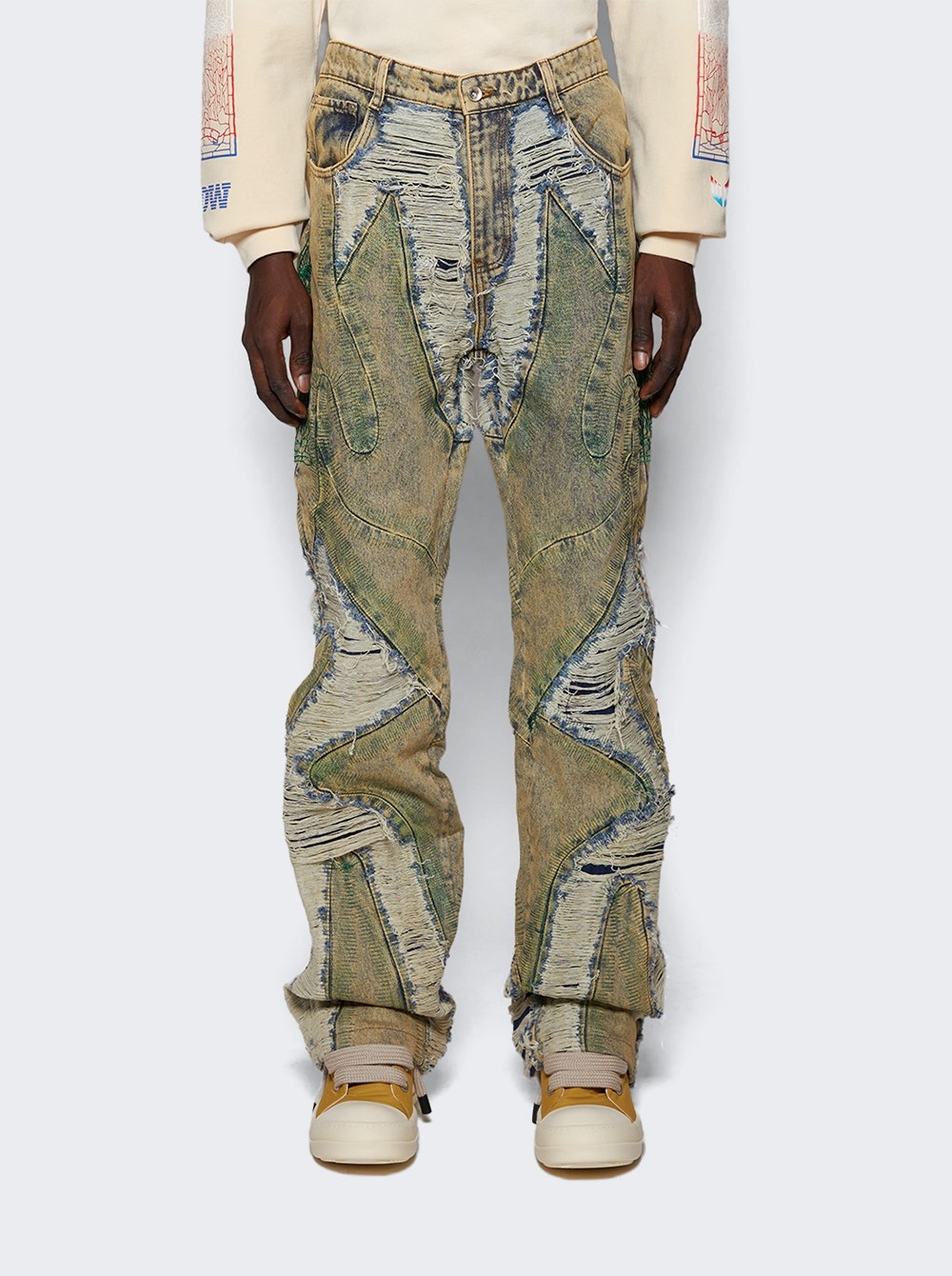 Wave Distressed Jeans Denim - 3