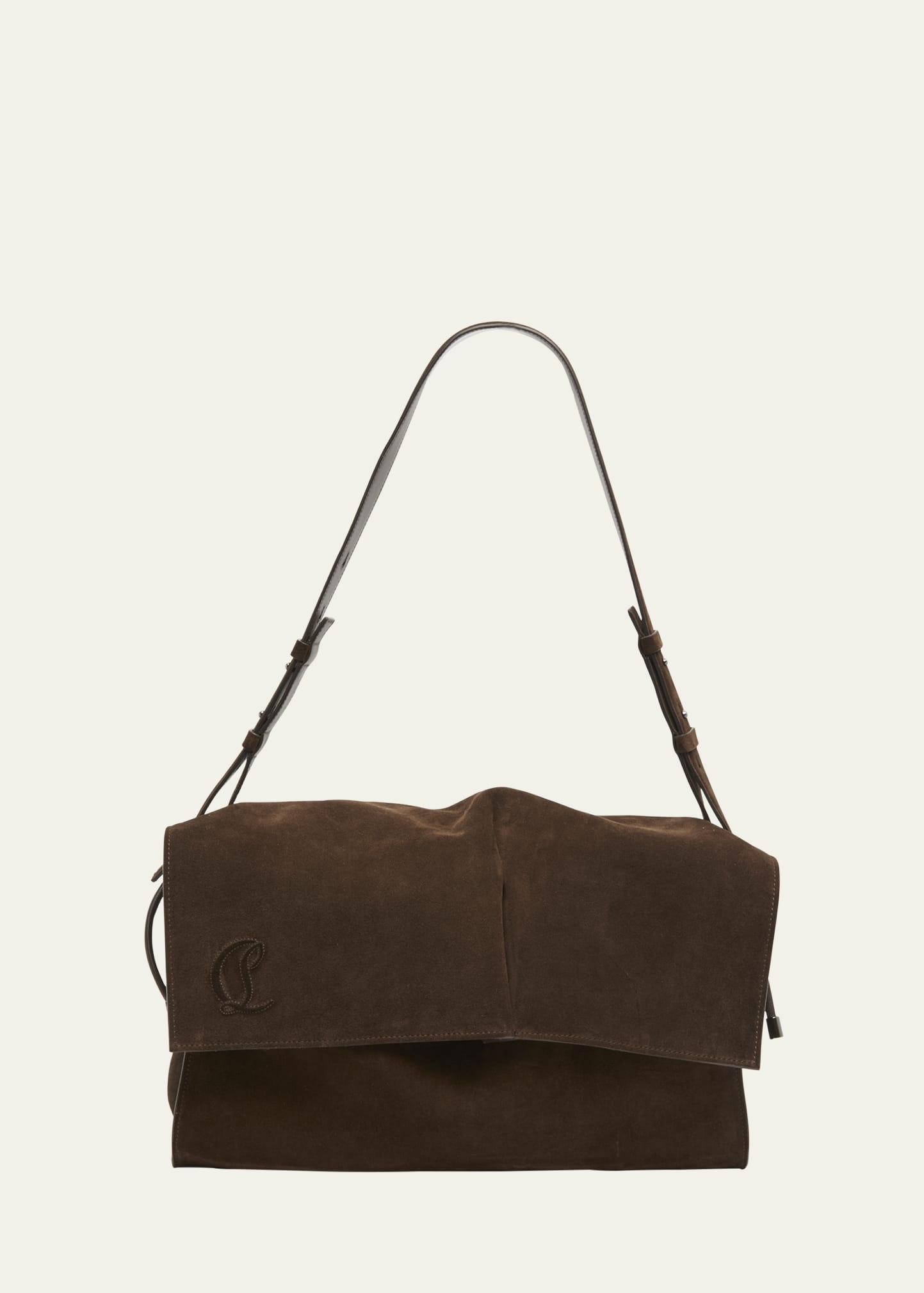 Baggy Large Shoulder Bag in Suede - 1