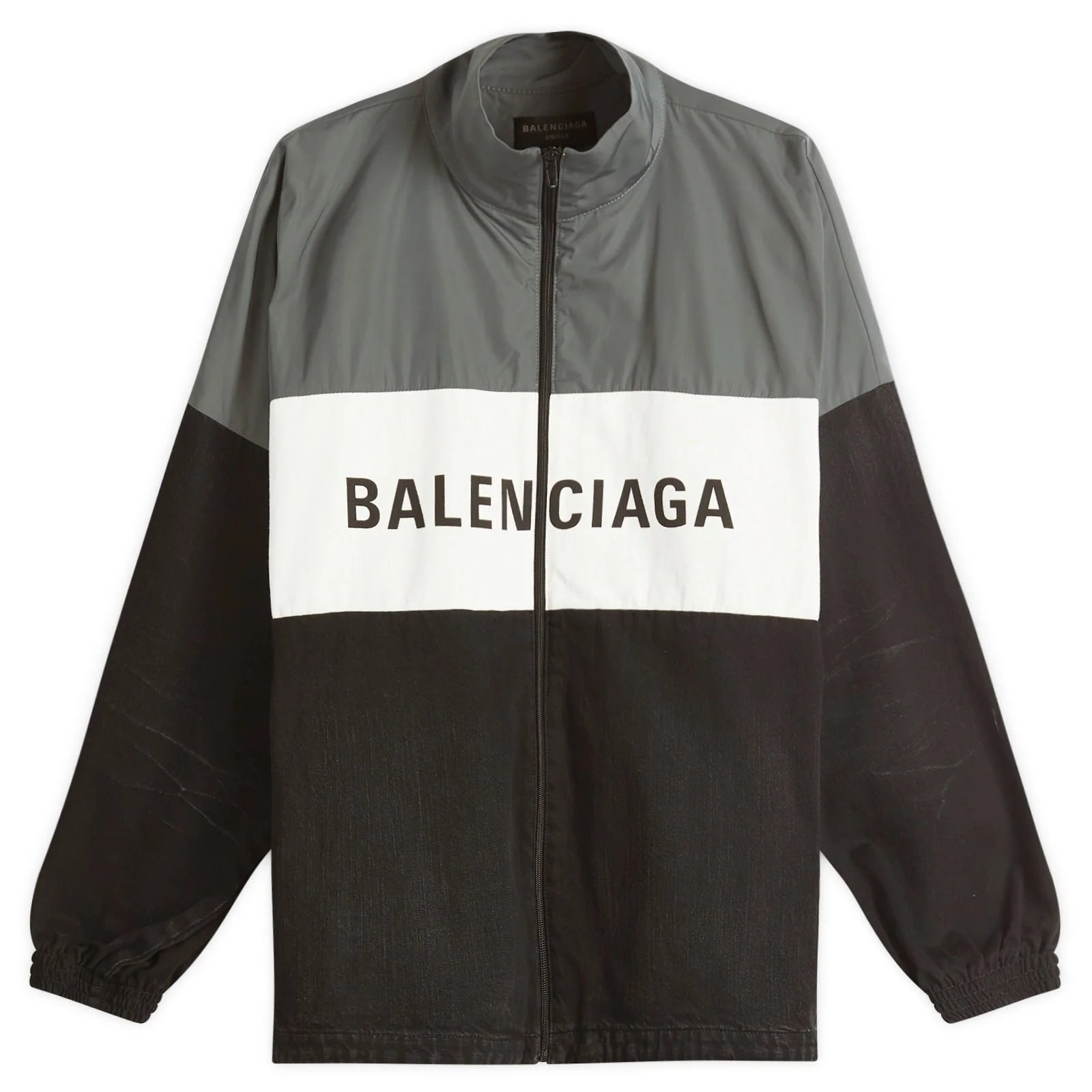 Balenciaga Black Denim Zip-Up Jacket - 1
