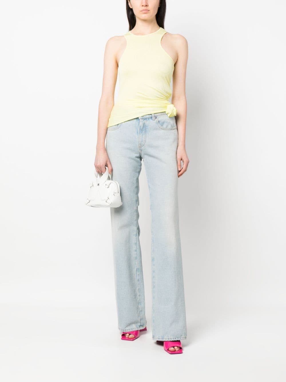rose-appliquÃ© ruched tank top - 2