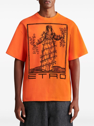 Etro Allegory of Strength-print cotton T-shirt outlook