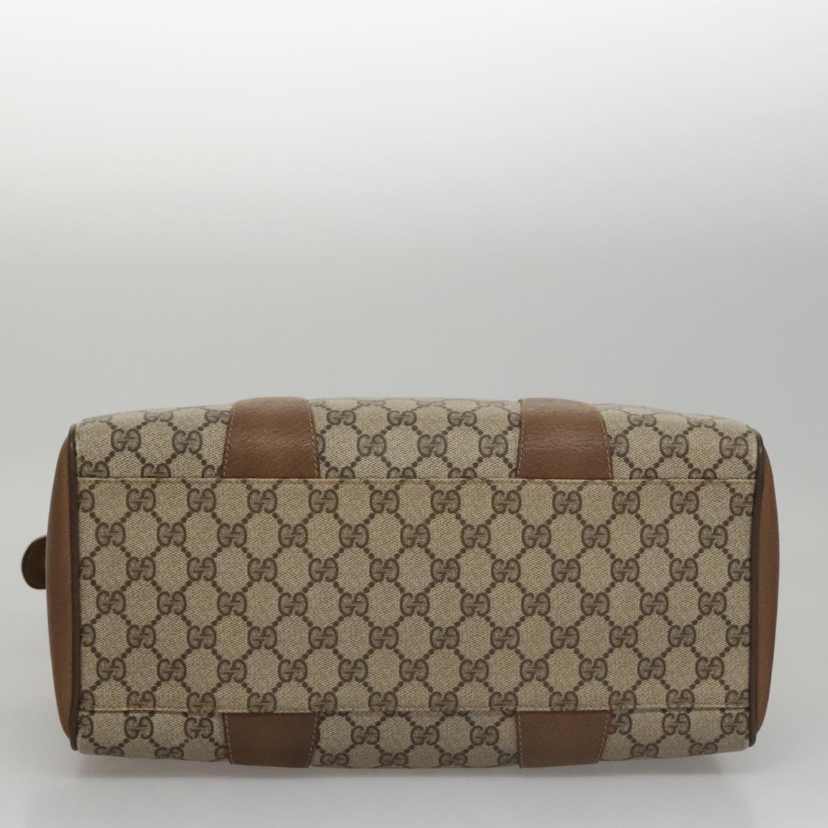 GUCCI GG Supreme Web Sherry Line Hand Bag Pvc Beige Green Red - 5