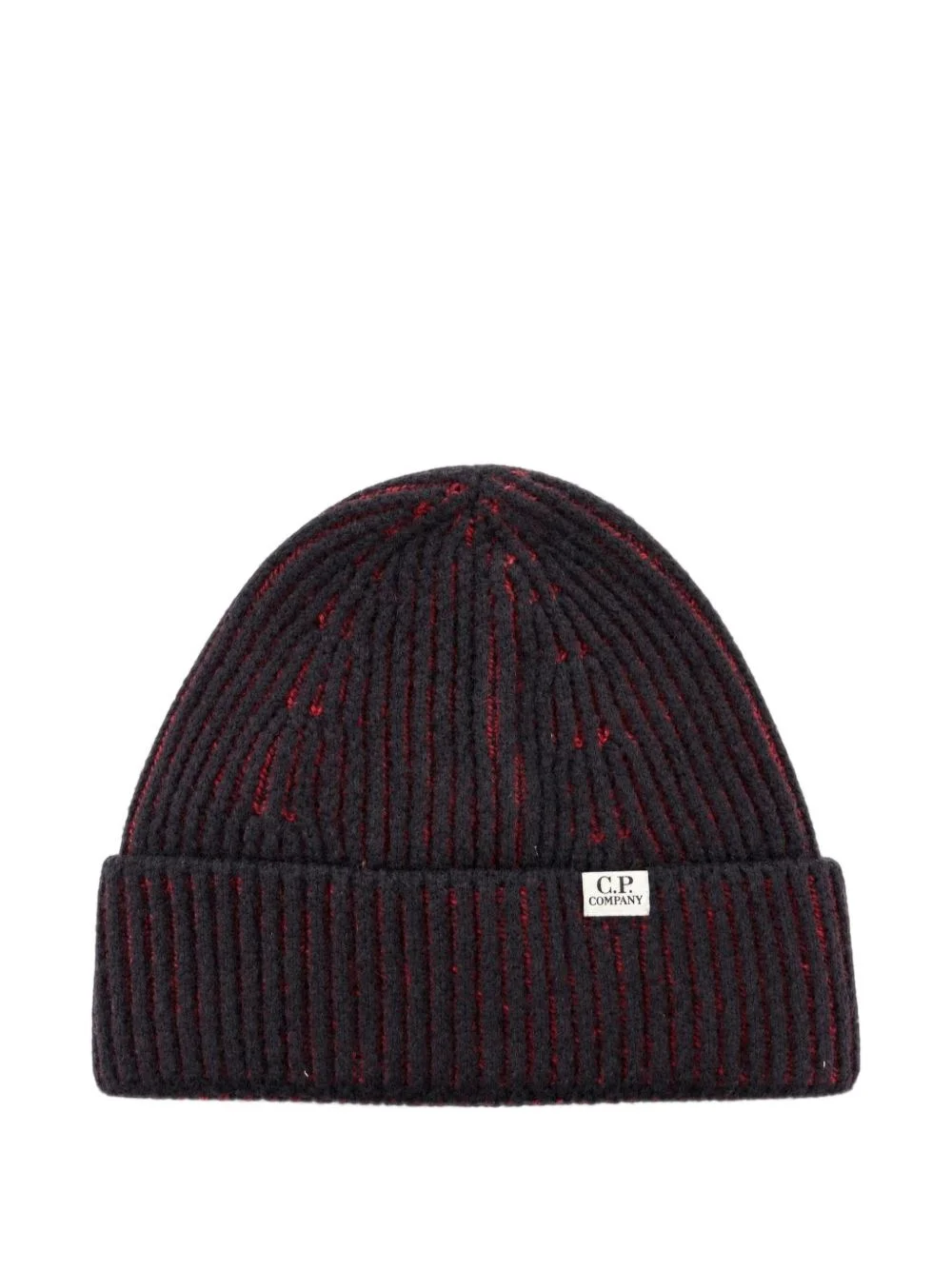 ribbed-knit turn-up beanie hat - 1