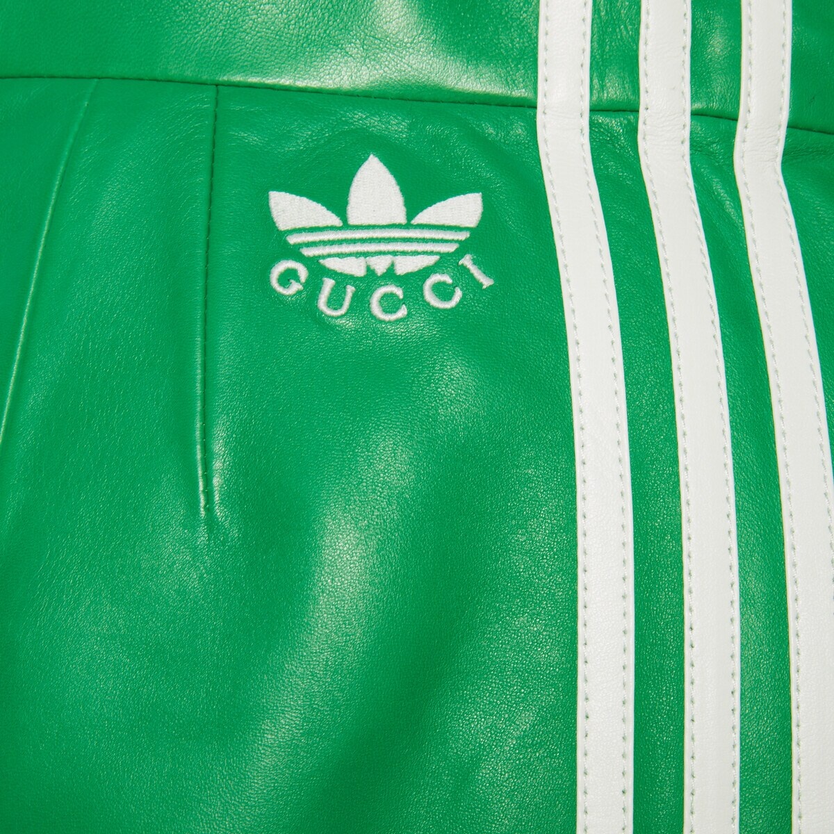 adidas x Gucci zip leather skirt - 5