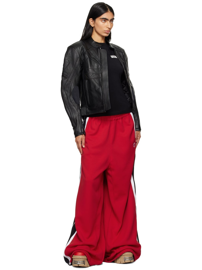 VETEMENTS Black Pro Racing Leather Jacket outlook