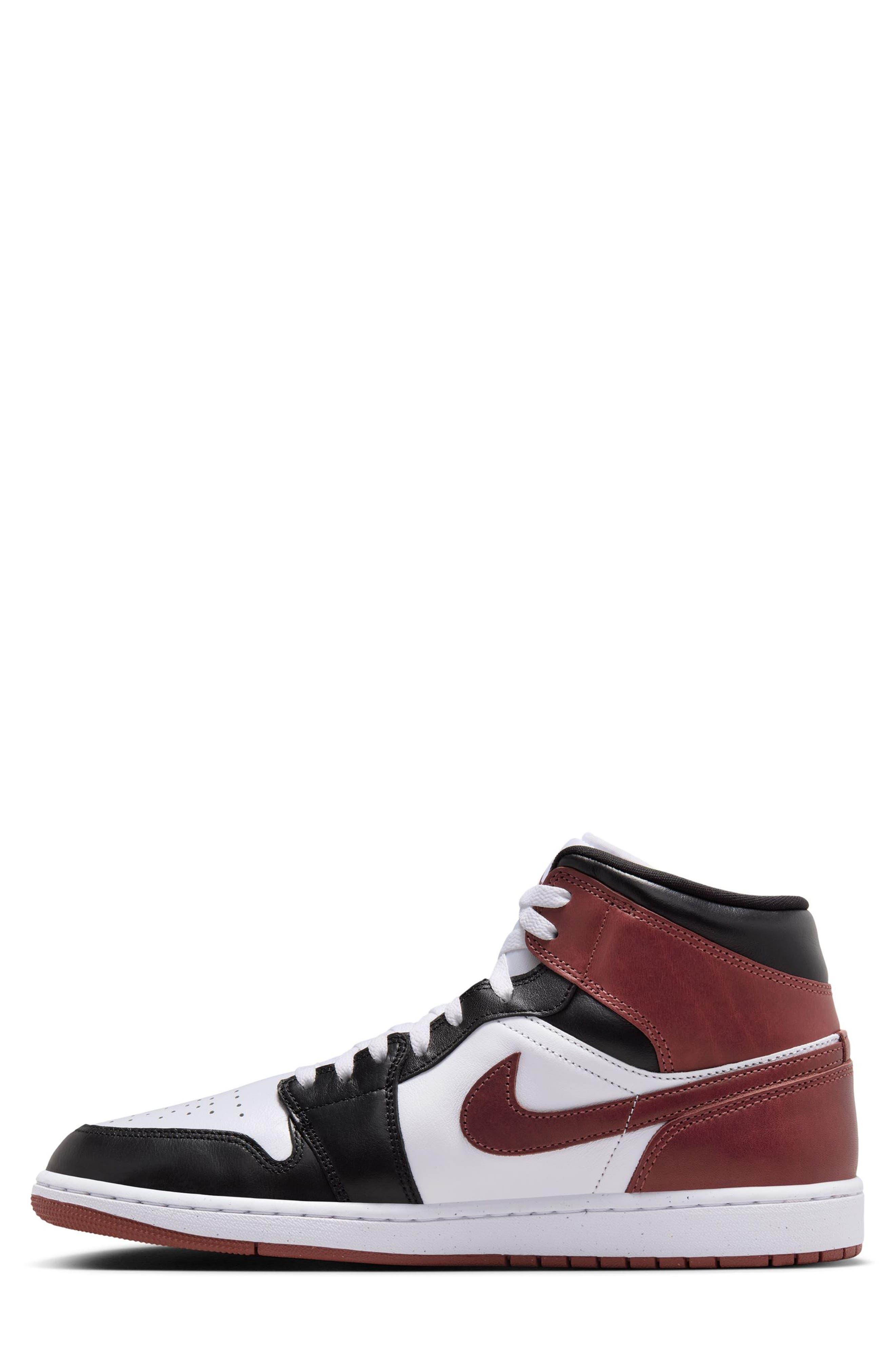 Air Jordan 1 Mid Sneaker in White/Dark Pony/Black at Nordstrom - 6