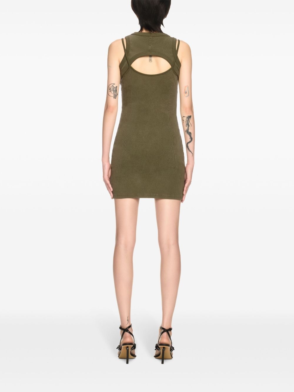 ribbed cut-out dress - 4