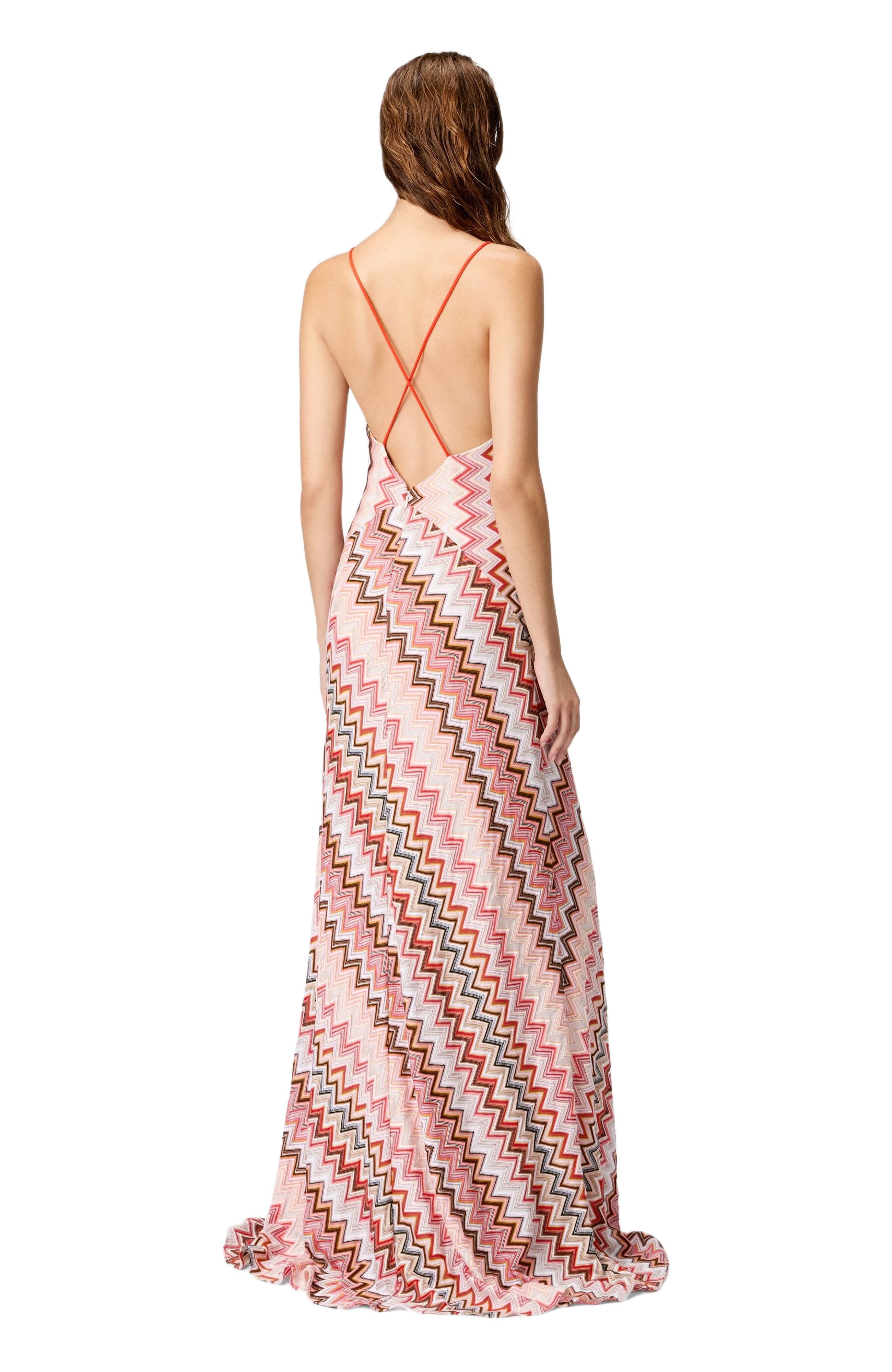 Missoni Long Patchwork Dress With Zig Zag Pattern And Crossed Straps in Multicoloured at Nordstrom - 3