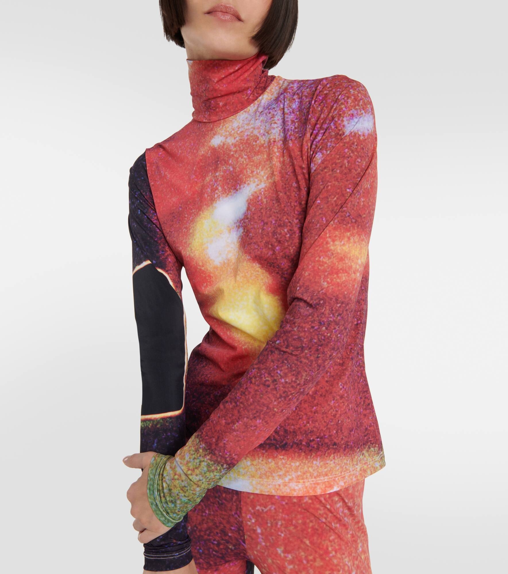 Printed turtleneck top - 5