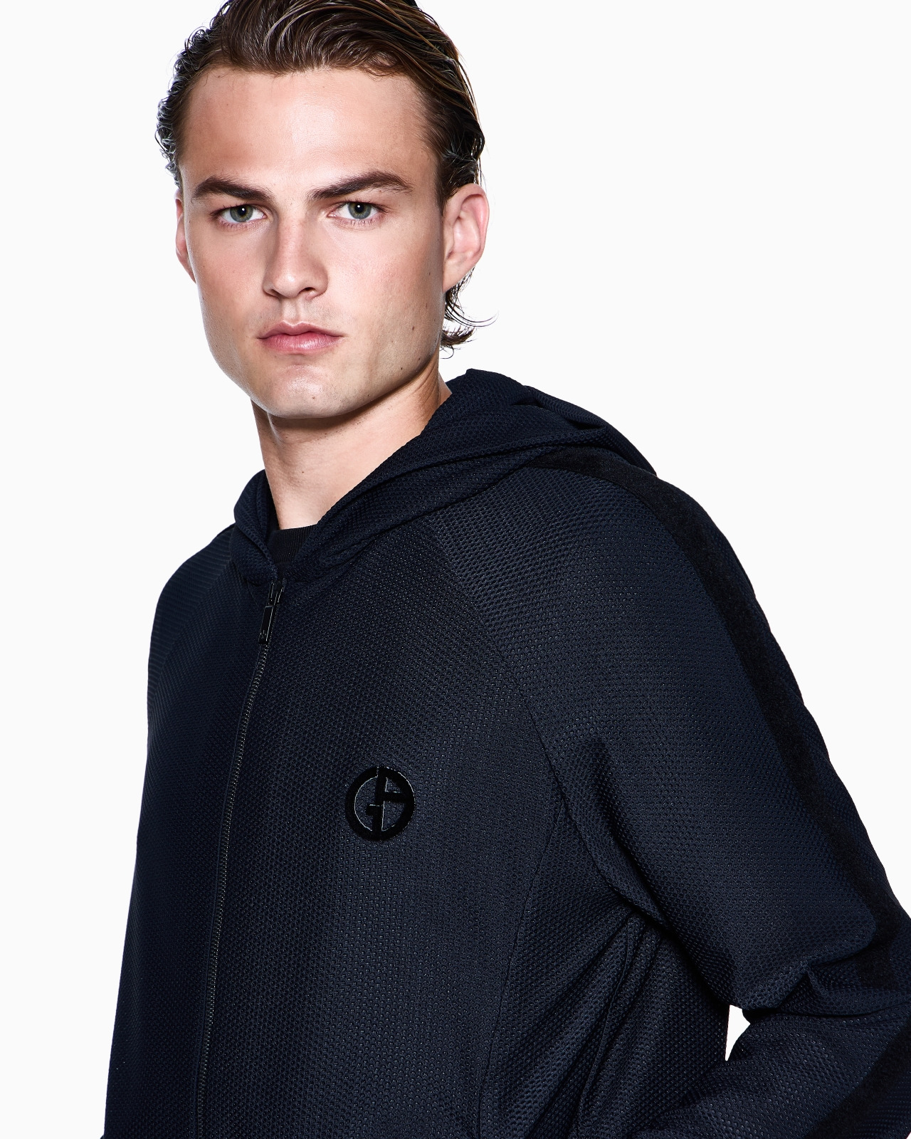 HOODED SWEATSHIRT IN TECHNICAL WAFFLE FABRIC - 5