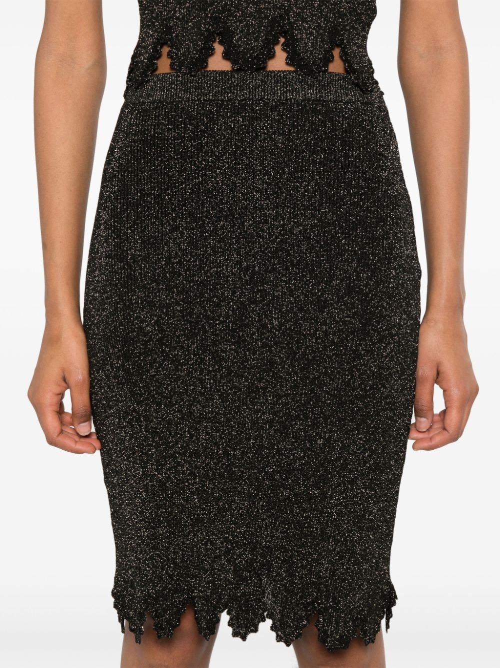 scallop knitted midi skirt - 5