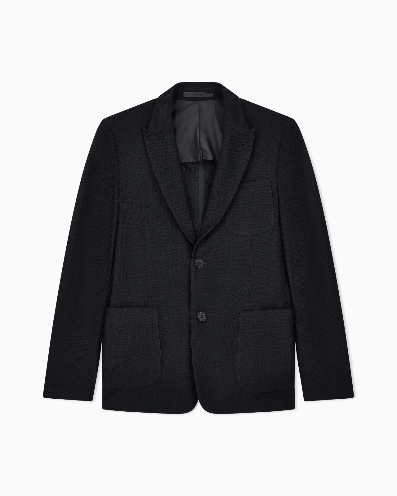 Icon single-breasted jacket in technical waffle fabric - 1
