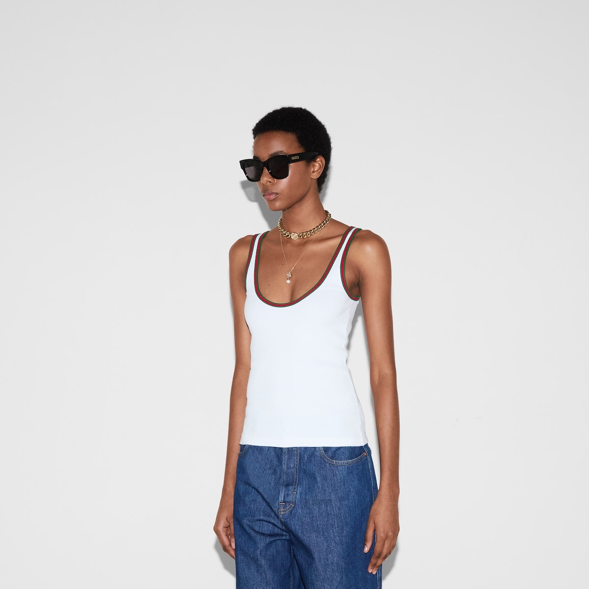 Cotton tank top with Web - 3
