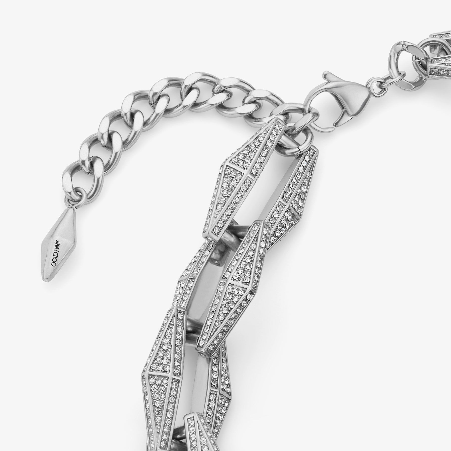 Diamond Chain Necklace
Silver-Finish Chain Necklace with Pave Crystals - 6