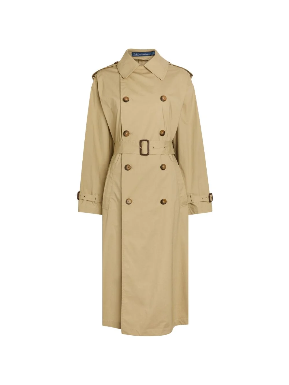 double-breasted belted trench coat - 1