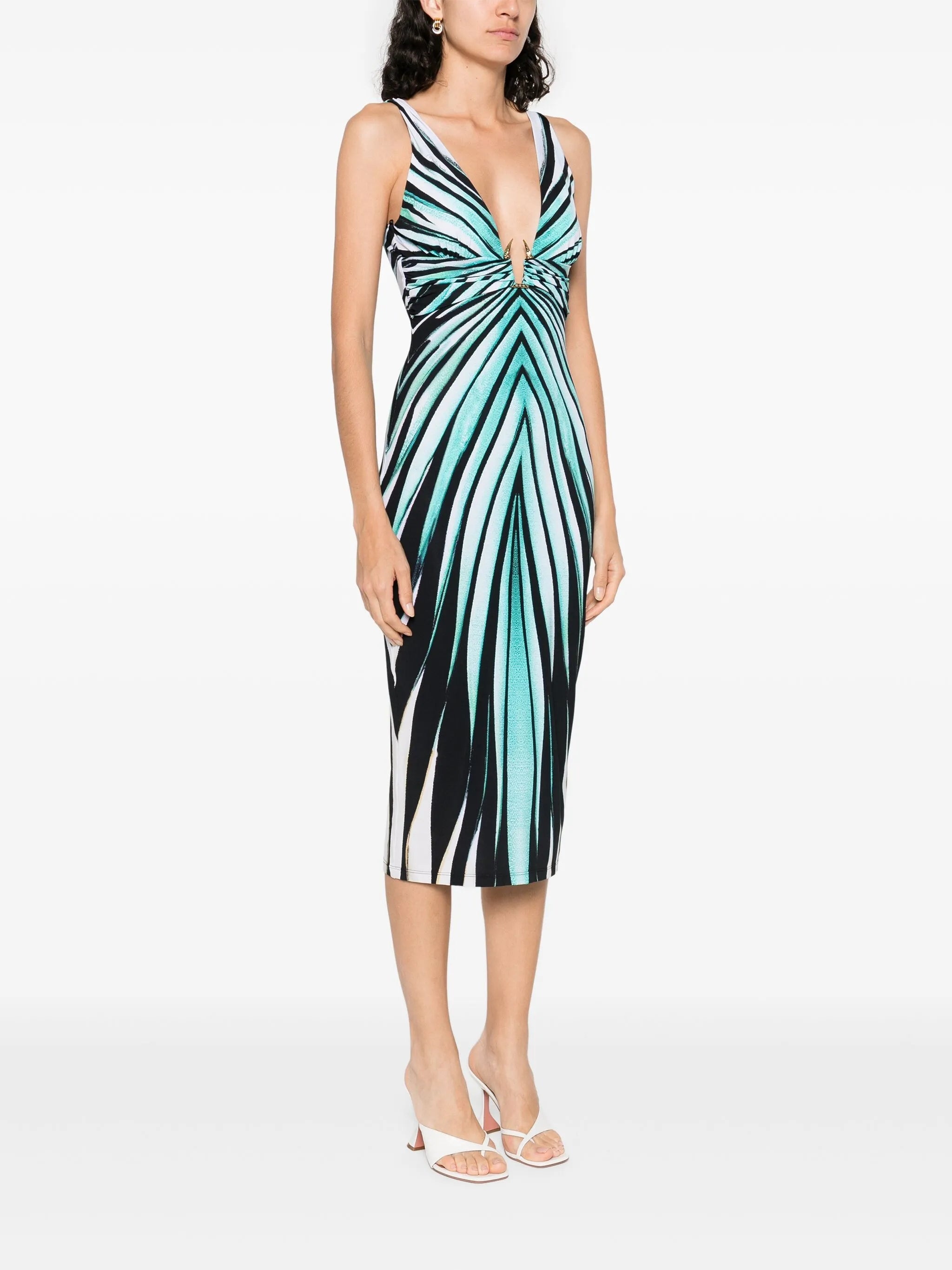 Striped Midi Dress - 5