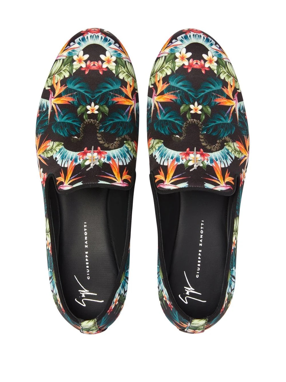 Lewis tropical graphic-print loafers - 4